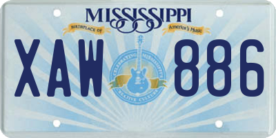 MS license plate XAW886
