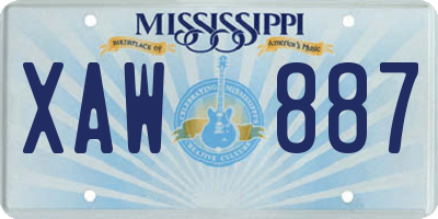 MS license plate XAW887