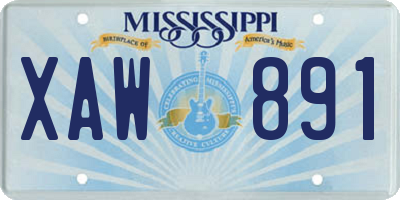 MS license plate XAW891