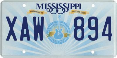 MS license plate XAW894