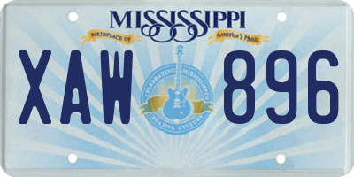 MS license plate XAW896