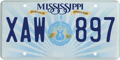 MS license plate XAW897