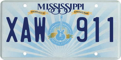 MS license plate XAW911