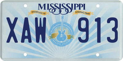 MS license plate XAW913
