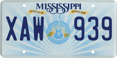 MS license plate XAW939
