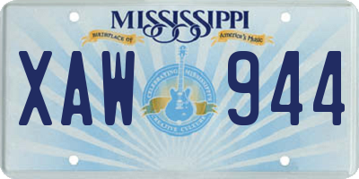 MS license plate XAW944