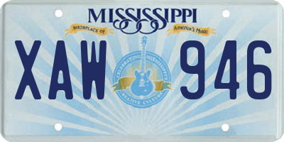 MS license plate XAW946