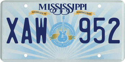 MS license plate XAW952