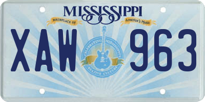 MS license plate XAW963