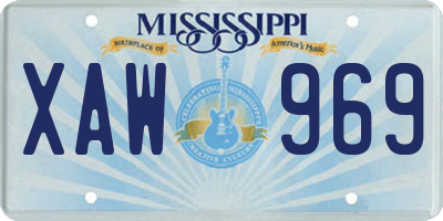 MS license plate XAW969
