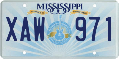 MS license plate XAW971