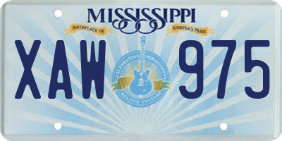 MS license plate XAW975
