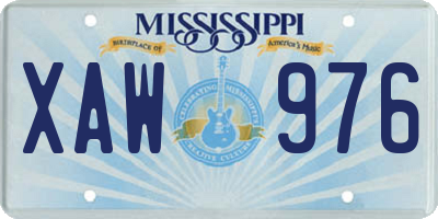 MS license plate XAW976