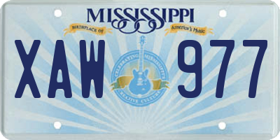 MS license plate XAW977