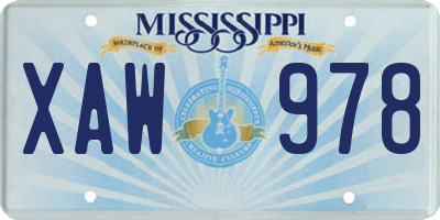 MS license plate XAW978
