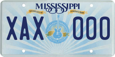 MS license plate XAX000