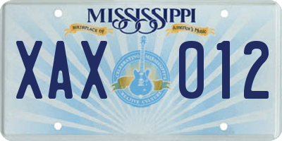 MS license plate XAX012