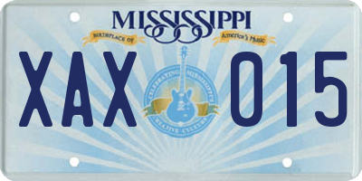 MS license plate XAX015