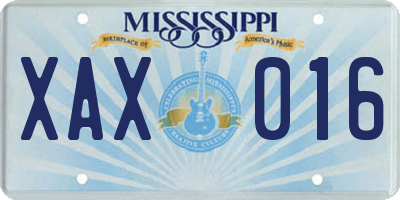 MS license plate XAX016