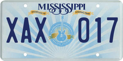 MS license plate XAX017