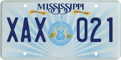 MS license plate XAX021