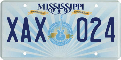 MS license plate XAX024
