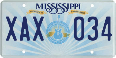MS license plate XAX034