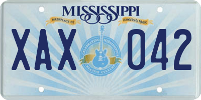 MS license plate XAX042