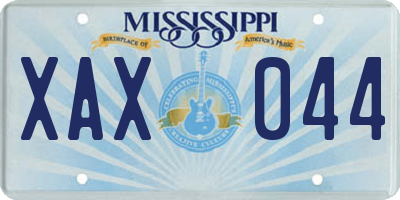 MS license plate XAX044