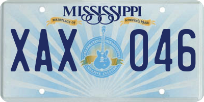 MS license plate XAX046