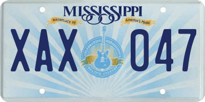 MS license plate XAX047