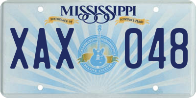 MS license plate XAX048