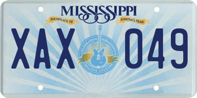 MS license plate XAX049