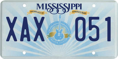 MS license plate XAX051