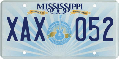 MS license plate XAX052