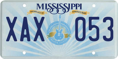 MS license plate XAX053