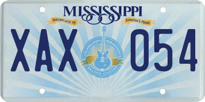 MS license plate XAX054