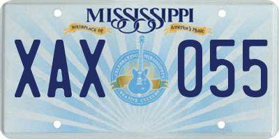 MS license plate XAX055