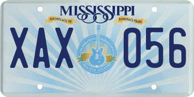 MS license plate XAX056