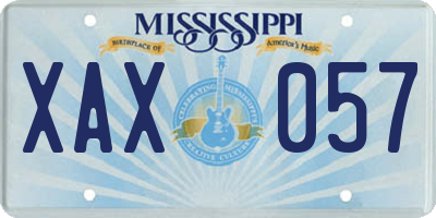 MS license plate XAX057
