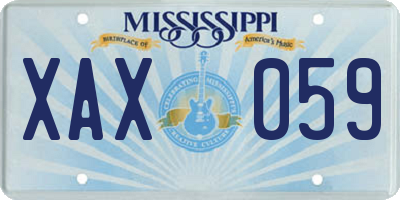 MS license plate XAX059