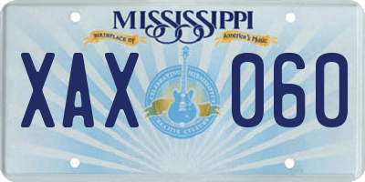 MS license plate XAX060