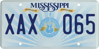 MS license plate XAX065