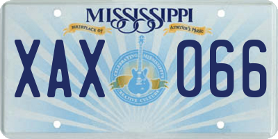 MS license plate XAX066