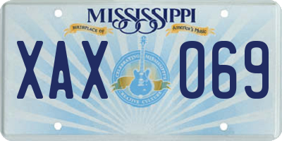 MS license plate XAX069