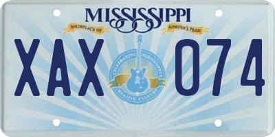 MS license plate XAX074