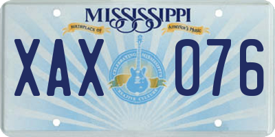 MS license plate XAX076