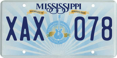 MS license plate XAX078