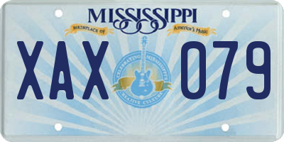 MS license plate XAX079