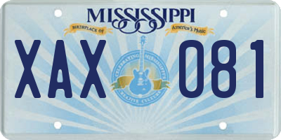 MS license plate XAX081